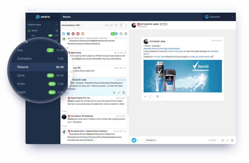 monitoraggio social media Awario
