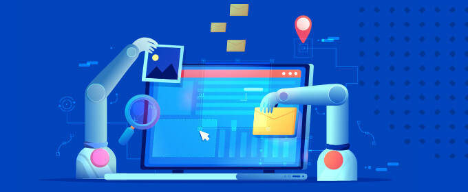 email automatizzate su laptop