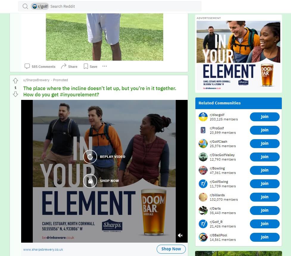 Esempio di comunità su reddit barra laterale