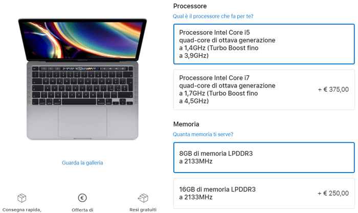 esempio upselling apple